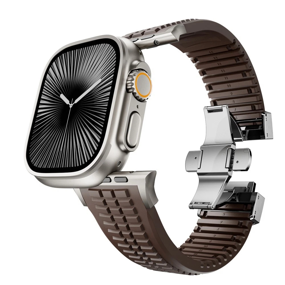 Boucle marron + argent (bracelet de montre uniquement)