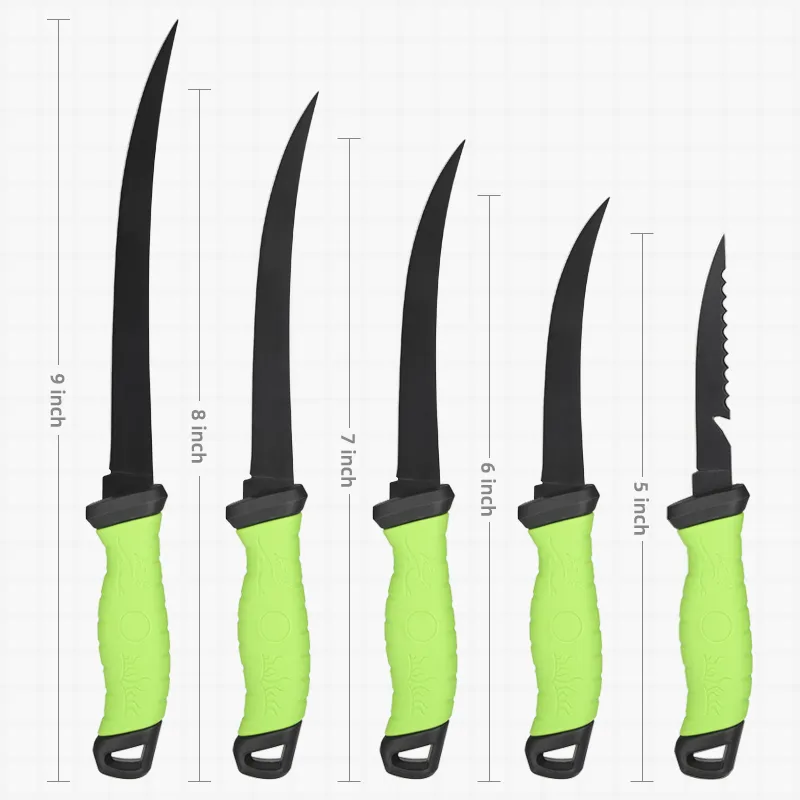 핫 세일 맞춤형 다기능 독점 다기능 낚시 야외 사냥 물고기 필렛 나이프 세트