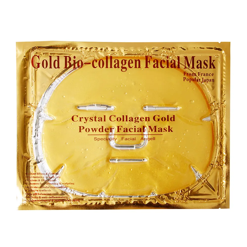Drop Shipping Bio-Collagen Custom Face Moisturizing 24K Gold Collagen Crystal Face Facial Masks