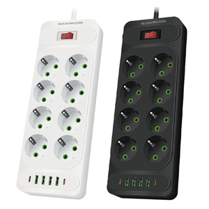 Enchufe estándar europeo, enchufe de múltiples orificios para el hogar, cable de extensión de enchufe europeo con interruptor