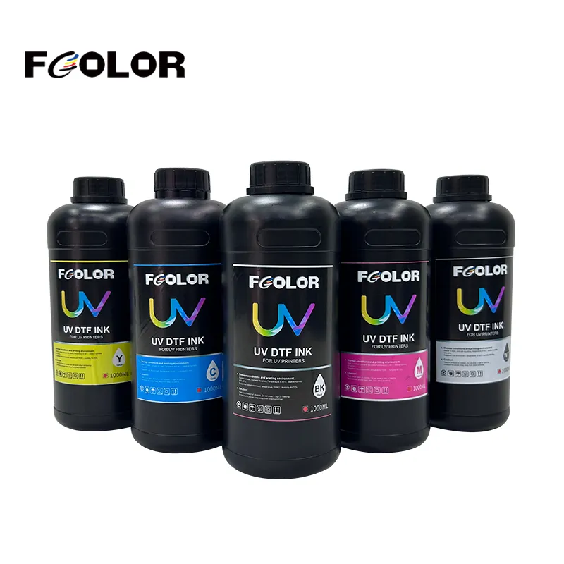 Fcolor Super DTF กาวหมึก UV สำหรับ Epson I3200 XP600 TX800เครื่องพิมพ์สติ๊กเกอร์ UV DTF