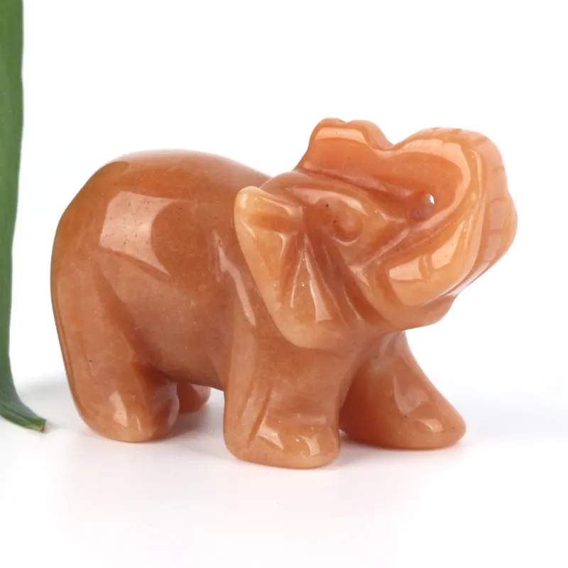 도매 고품질 미니 동물 크리스탈 조각 2 인치 코끼리 입상