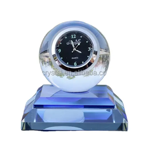 Décoration de bureau de Style moderne ou décoration de voiture avec horloge en boule de cristal, siège de parfum de voiture pour faveur de mariage