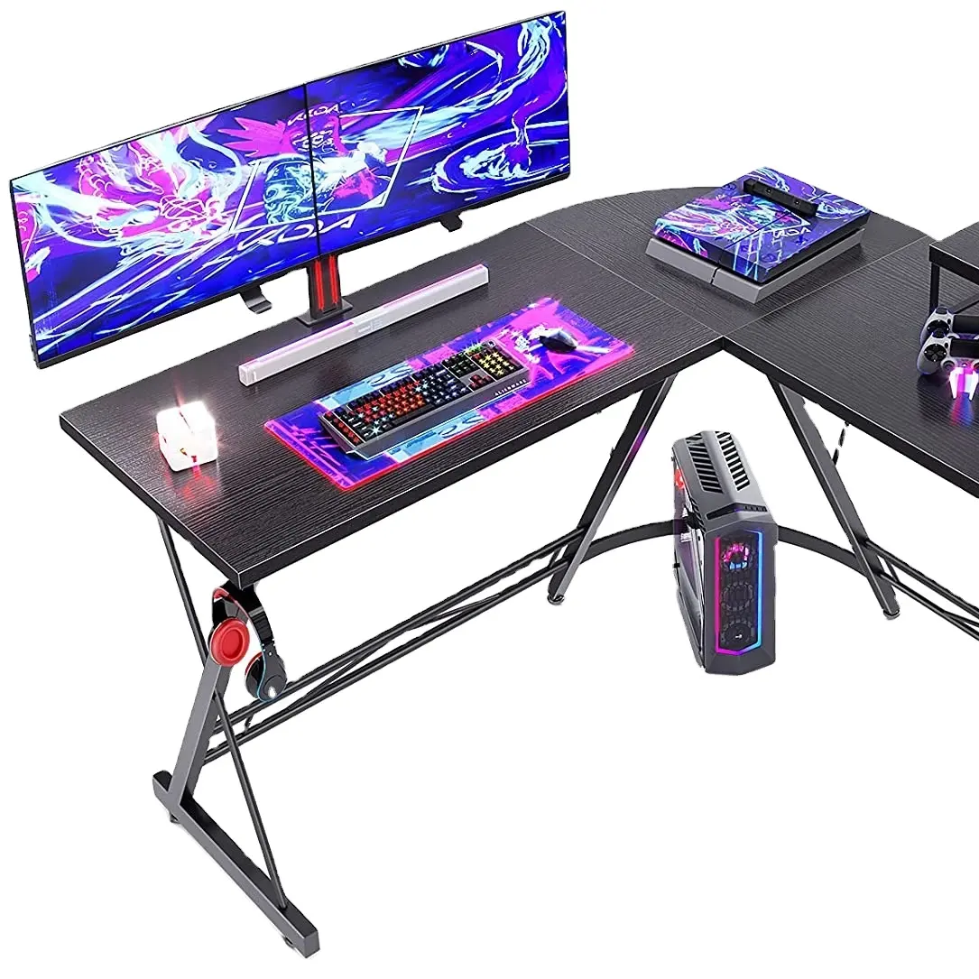 L Shaped Desk Corner Computer Laptop Study Table Workstation Free Stand Work PC Table Gaming Desk Wholesale