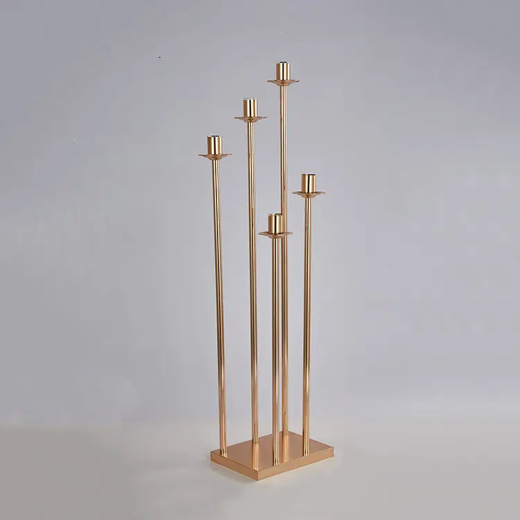 Wedding Centerpiece 5 Head Gold Metal Candlestick Holder Candle Holders Wedding Centerpieces For Wedding And Party  Decoration