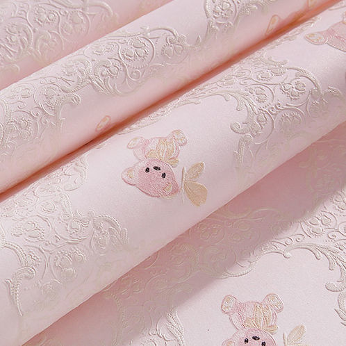 Qf edition teddy bear pink-10m per roll-5m approx