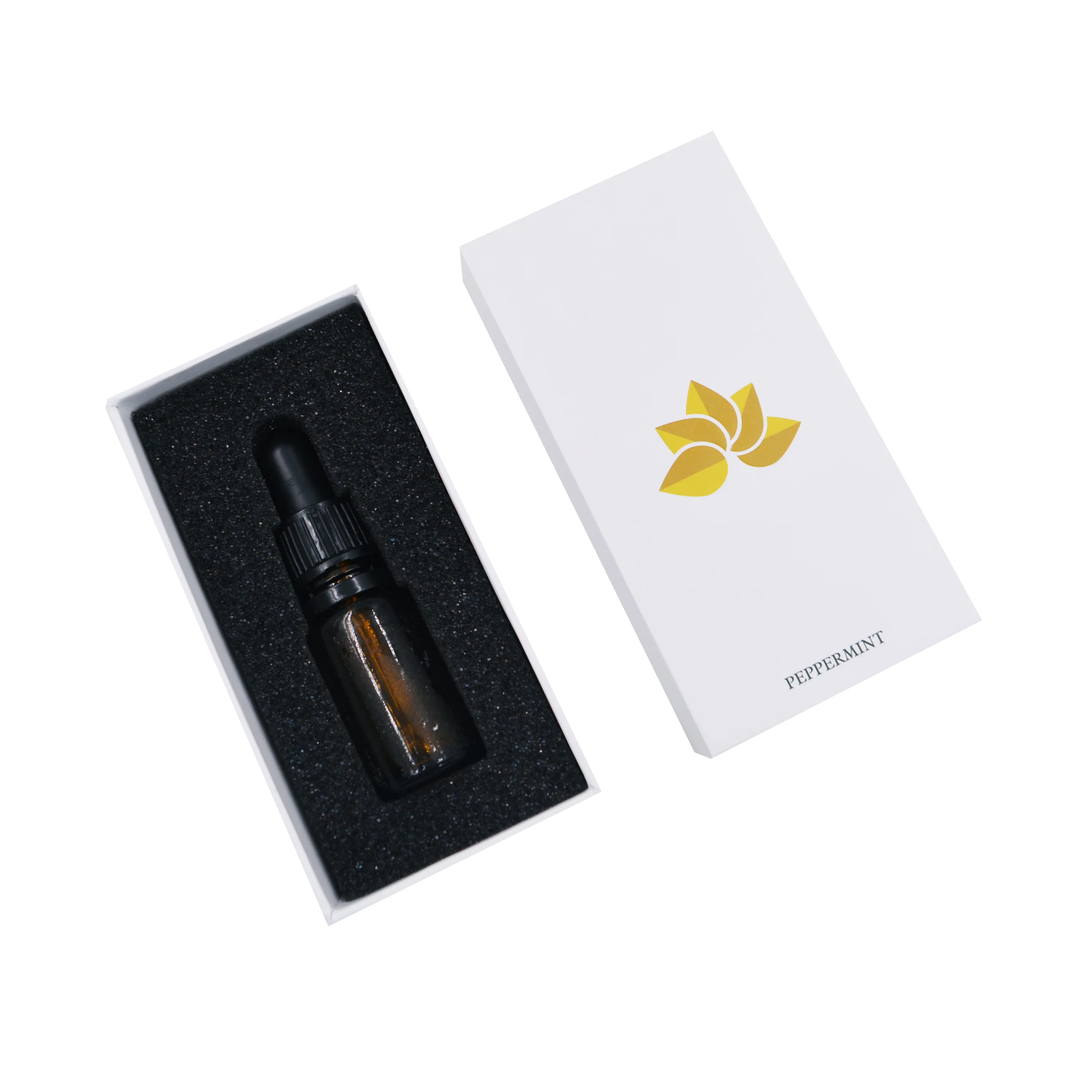 Essentiële Olie Gift Box Cosmetische Verpakking Voor 10Ml Fles Met Deksel Cbd Hennep Olie Glazen 2 Stuks Stijve Kartonnen papier Doos Met Schuim