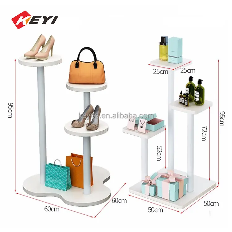 Simple Handbag Shoe Store interior Display MDF Laminate Handbag Shoe Display Stand For Bag Stores Display Rack