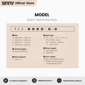 Sinny-Controlador de temperatura del termostato PID digital, salida de relé SSR de 48x48 y entrada universal, fuente de alimentación E 24V - Product Image 4
