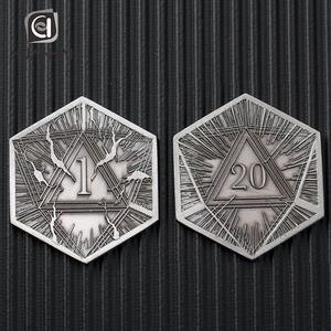 <strong>Customized</strong> Brushed <strong>Silver</strong> logo Different Numerical <strong>Values</strong> Polygon Metal <strong>Coin</strong> - Product Image 5