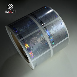 Etiqueta de holograma para imprimir, diseño genérico, código de barras, logotipo, en rollo