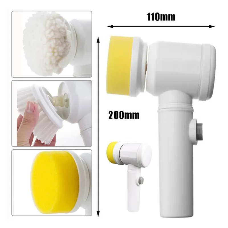 USB 충전식 주방 식기 세척 브러시 싱크대 클리너 욕실 욕조 청소 브러시 회전 수세미 전기 청소 브러시