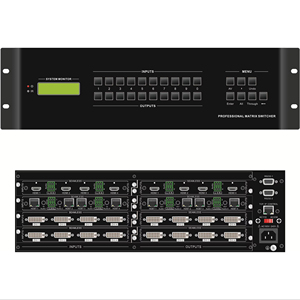 Matriz híbrida HD de 16 entradas y 16 salidas de fábrica para control de sistema de videoconferencia HD Conmutador de matriz profesional para sistema de video