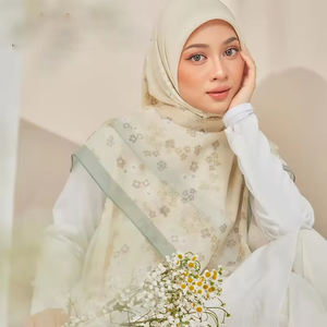 Bán Buôn Thiết Kế Đồng Bằng In Vuông Tudung Bawal Hồi Giáo Phụ Nữ Bông Voile Dân tộc Khăn Choàng Khăn Choàng Hijab - Product Image 3