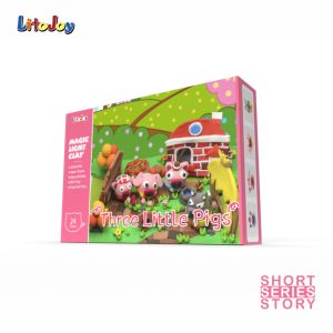 LitoJoy DIY กล่องนิทานหมูน้อยสามตัว,ดินเหนียวนุ่มมากพร้อมคำแนะนำสำหรับครอบครัวและโรงเรียน - Product Image 2