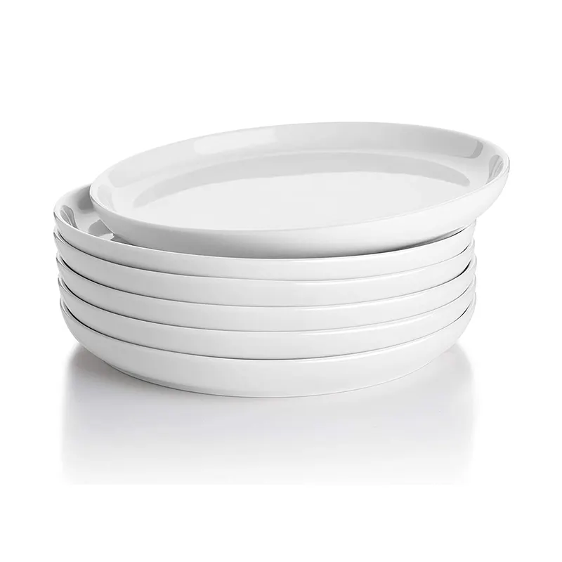 Assiette en mélamine Assiettes à dîner en mélamine durables et incassables Plastique Moderne Logo personnalisé Usine de fête Personnalisé Rond Blanc