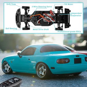 Dwi 1:18 2.4GHz รถดริฟท์บังคับวิทยุรุ่นรถแข่งโรสโคปพร้อมไฟ LED จำลองรถของเล่น RC สำหรับเด็ก - Product Image 4