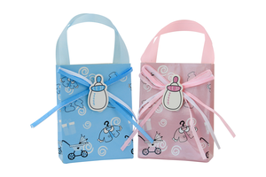 Pink Blue Milk <strong>Bottle</strong> Shape Gift <strong>Candy</strong> Bag <strong>Baby</strong> Shower Gift Bags Kraft Paper Box with Ribbon - Product Image 3