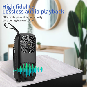 Nhỏ cầm tay thời trang FM Đài phát thanh loa không dây tất cả-trong-một đơn vị màu đen với USB/TF card & Fan tính năng - Product Image 3