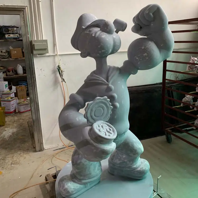 Escultura personalizada abstracta de resina para decoración al aire libre, escultura de Sailor, Popeye