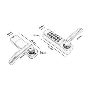 Codice meccanico combinazione serratura porta con maniglia casa appartamento hotel nessuna rete nessuna batteria premere il pulsante del codice - Product Image 5