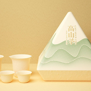 定制创意金字塔塔形甘蔗食品级材料纸茶包装盒三角盒