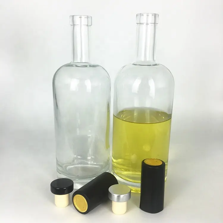Hochwertige weiße Flint glas Alkohol Palme Weinflasche 750ml mit Stopfen