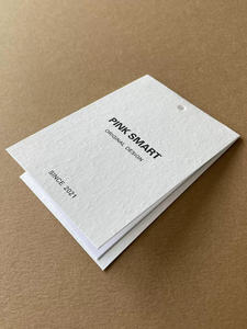Etiquetas de ropa de papel personalizadas de la mejor calidad Etiquetas colgantes de papel recubierto Bucle de cuerda para ropa de marca privada - Product Image 5