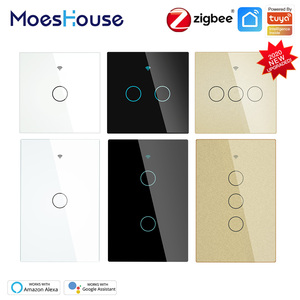 MOES-Temporizador Inteligente Wifi Zigbee RF, interruptores táctiles de pared sin Interruptor neutro, automatización de sistemas para el hogar, Tuya - Product Image 6