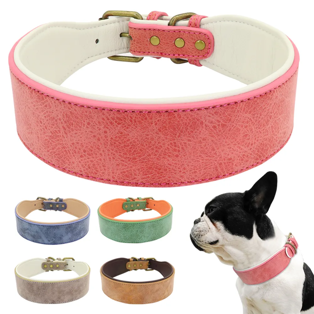 Beirui Luxury High Quality New Arrival Soft Comfortable Leather Padded Durable Velvet Texture Adjustable Pet Dog Collar