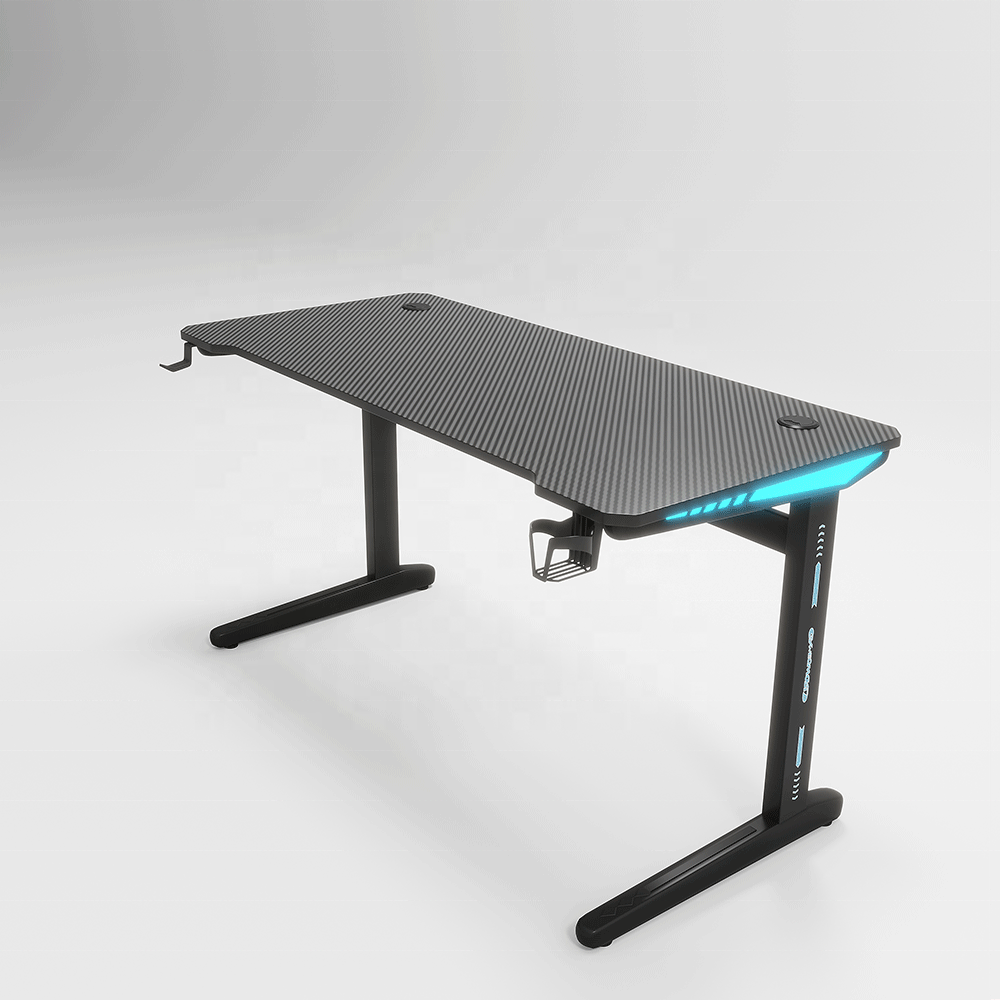 Black Gaming Desk with LED Light