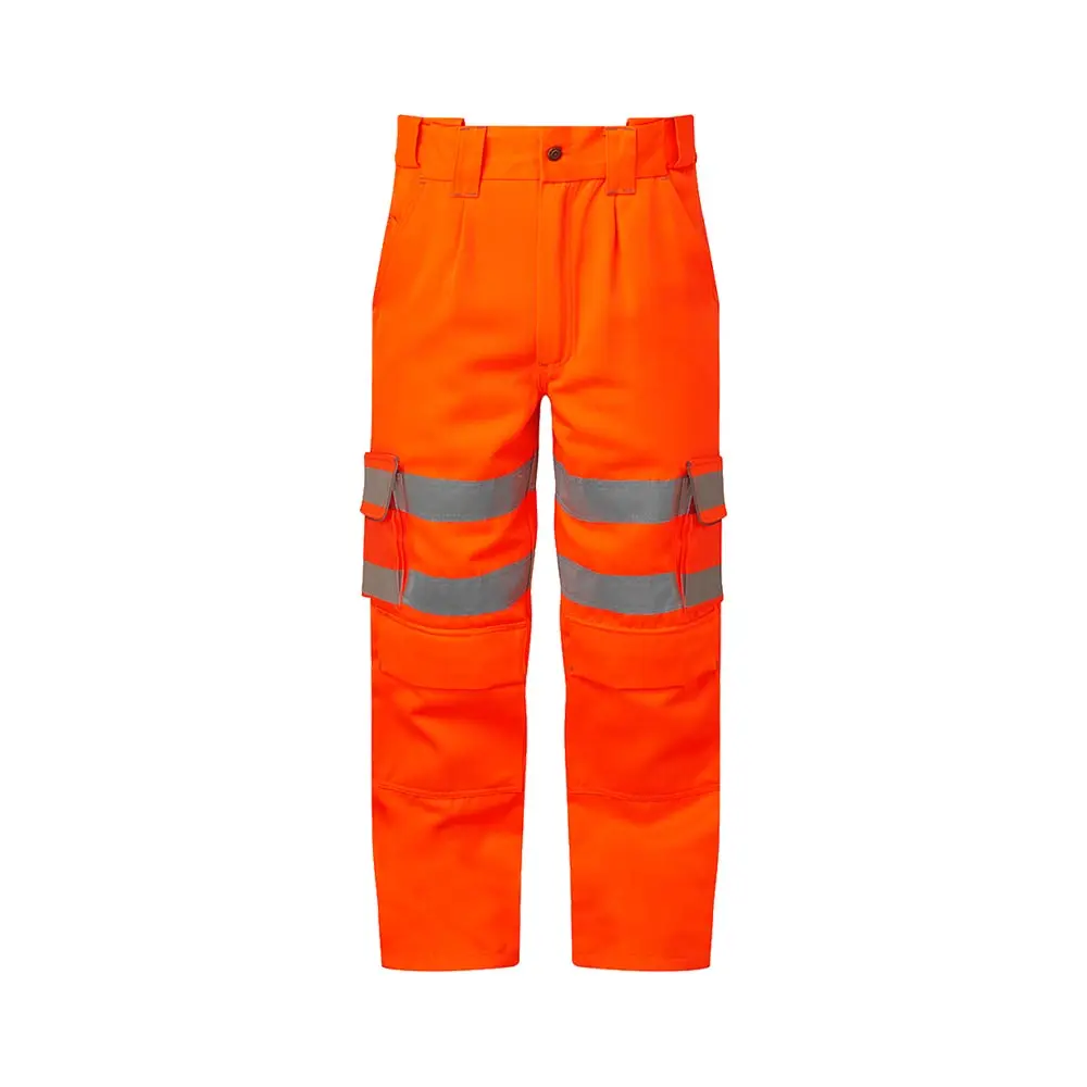 Cotton/polyester 60/40 high visibility reflective safety trousers