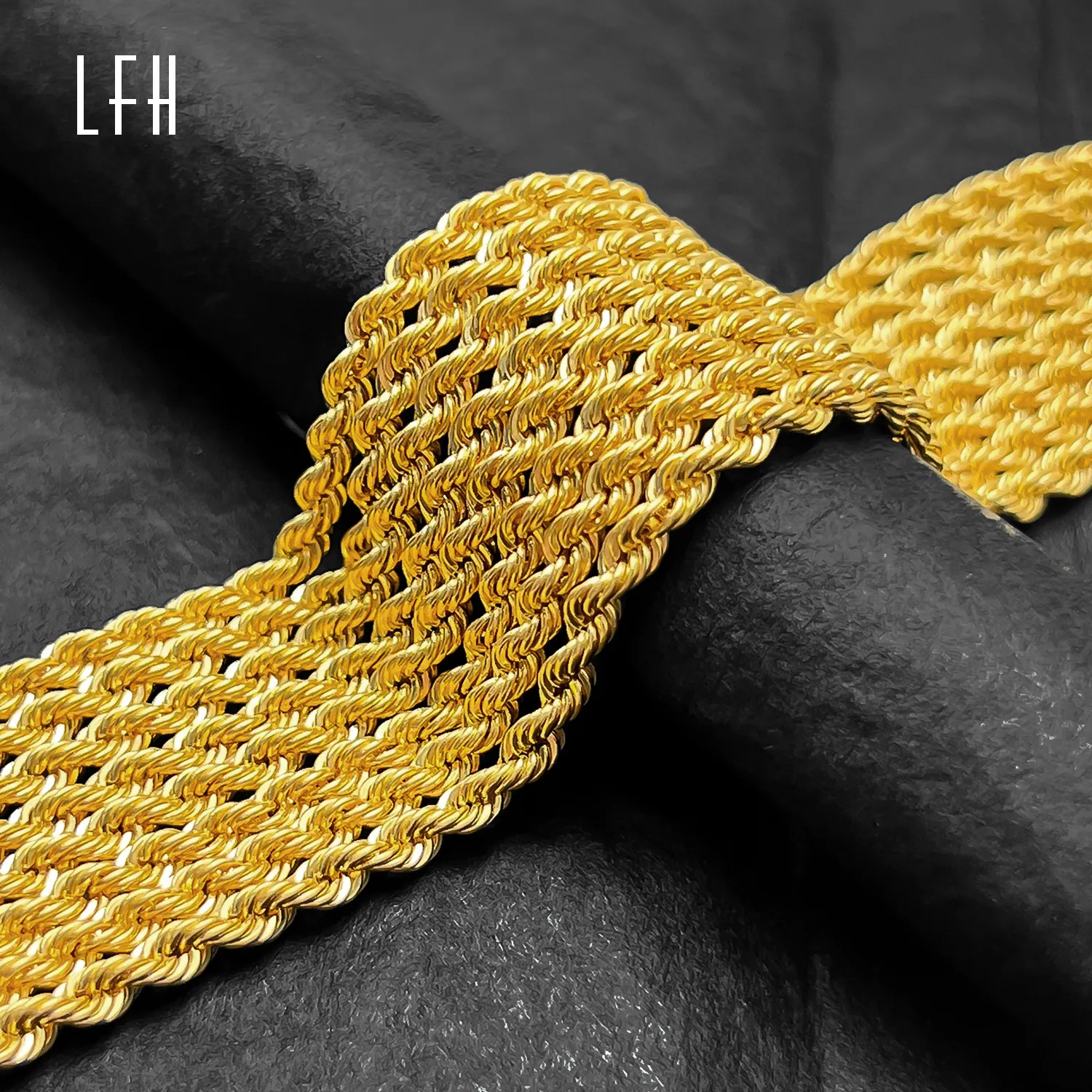 Atacado 18k Rope Chain Real Gold jóias 18k com certificado 18k jóias de ouro sólido 18k Real Gold Chain Rope Chain