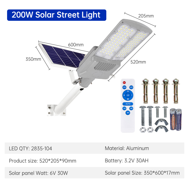 Potencia de la lámpara: 200 W.