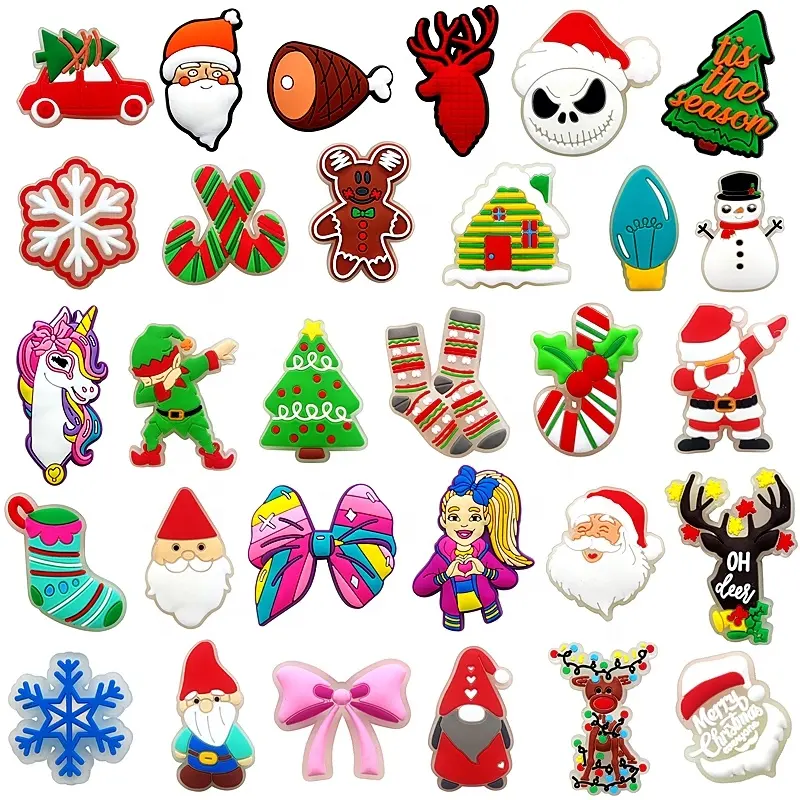 Yeni noel pvc ayakkabı charms kötü bunny ayakkabı süslemeleri pvc charms özel ayakkabı parçaları ve aksesuarları için