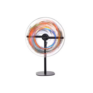 Çıplak göz 3D holografik reklam makinesi Fan hava görüntüleme LED ışık dönen ekran stereoskopik askıya projektör - Product Image 2
