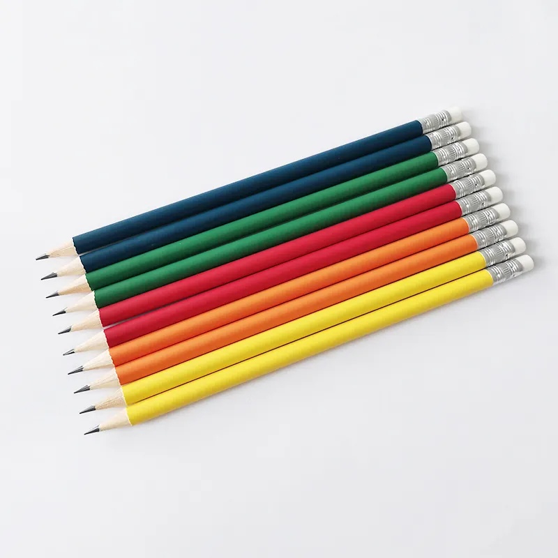 Wholesale Bright Candy Color Neon hb Pencil #2 Graphite Writing Sketch Pencil With Eraser Tip