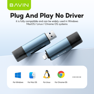 BAVIN OTG50 benutzer definierte tragbare Mini TF SD-Kartenleser Typ C USB 2 in 1 Speicher SD TF Kartenleser Adapter - Product Image 4