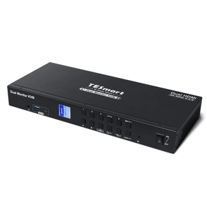 4端口双显示器HDMI KVM交换机套件HDMI，带USB 3.0集线器和音频输出EDID 4K60Hz KVM交换机