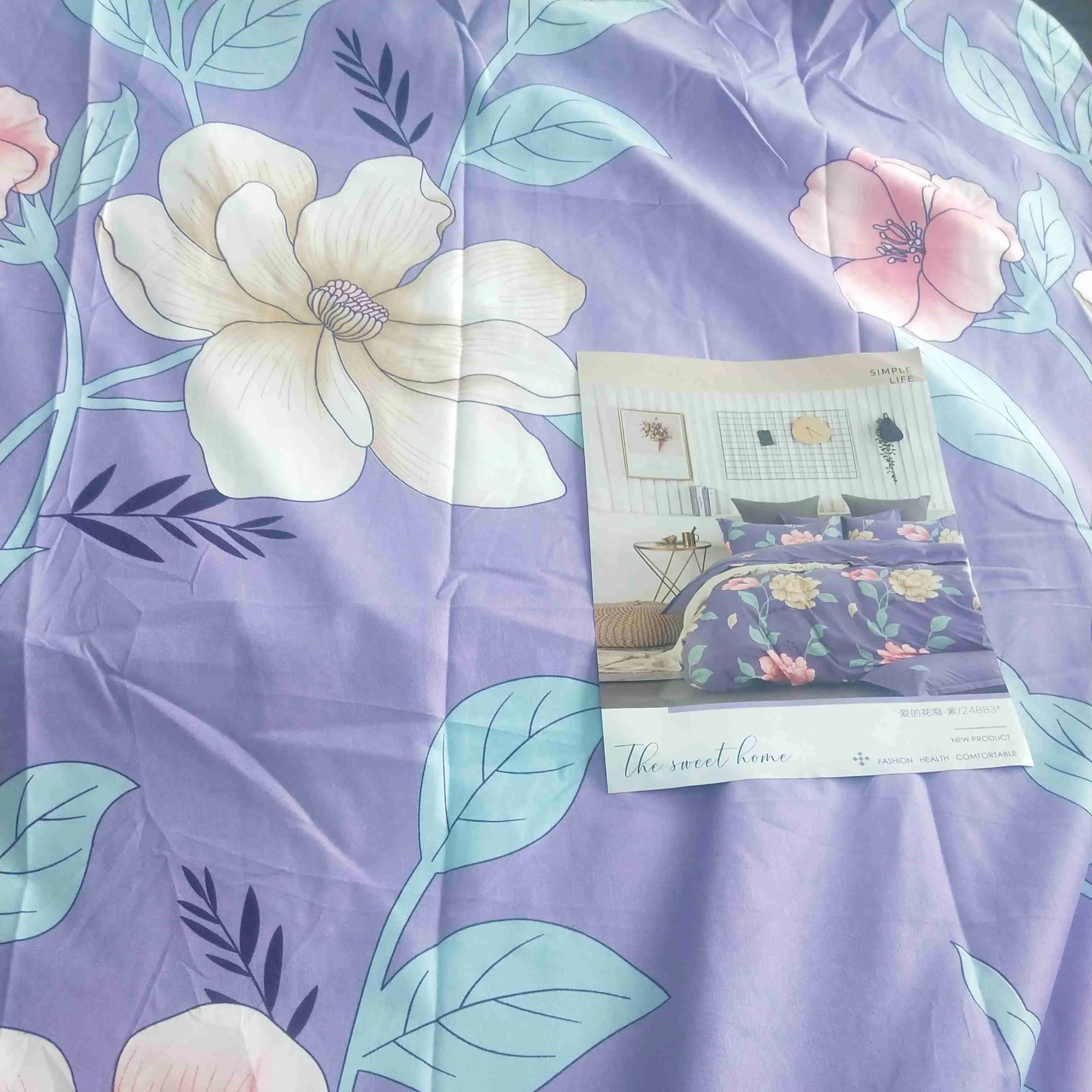 تصاميم جميلة بثرة مايكروفايبر طباعة أغطية السرير نسيج بوليستر 100% لصنع أغطية السرير