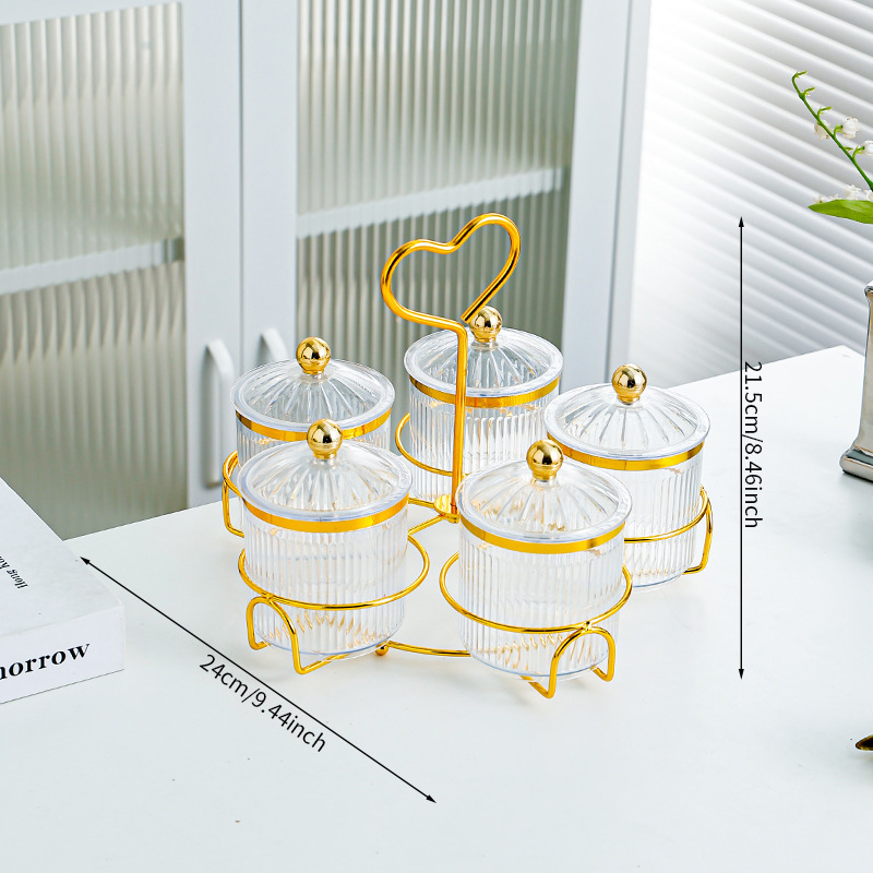 Clear 5-can diamond cap heart-shaped holder