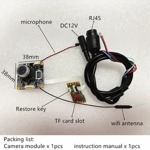 RTMP Wifi 3MP 30FPS实时人工智能网络摄像机模块RTMP超低照度sd卡支持P2P Onvif闭路电视 - Product Image 6