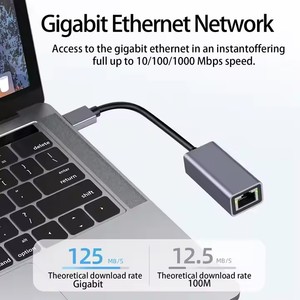 Adaptador Ethernet USB C Thunderbolt 3 Gigabit Red RJ45 1000 Mbps LAN Tarjeta de red con cable Compatible con portátiles Windows Mac