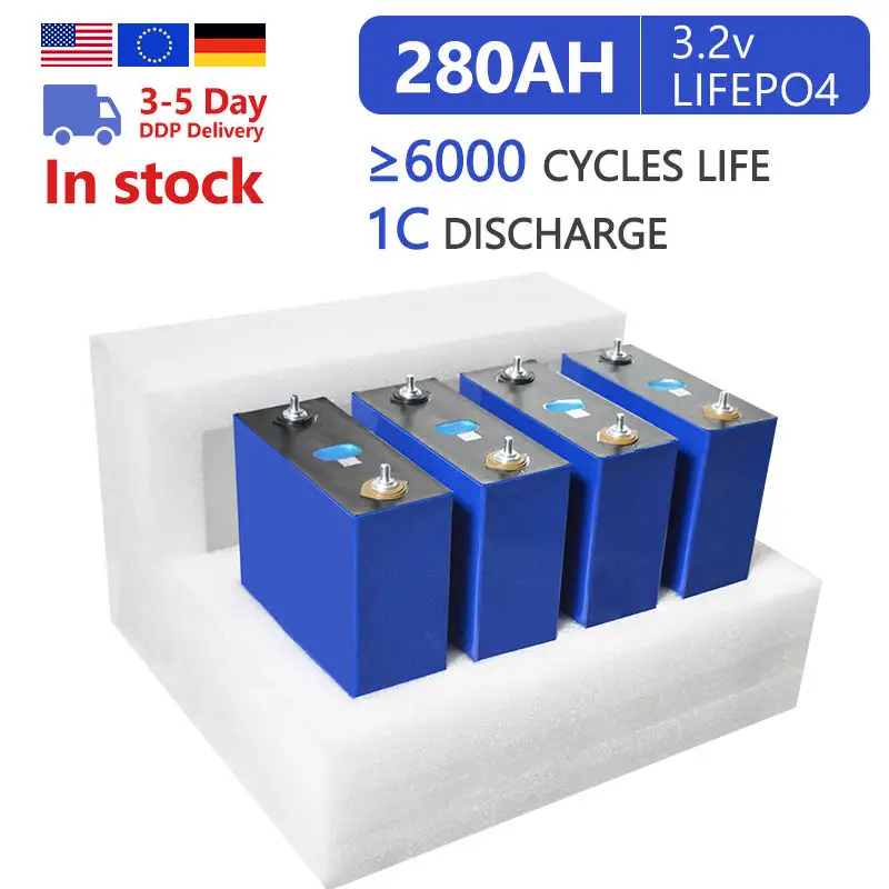 Bateria de lítio 280ah célula de bateria prismática para ev grade a lifepo4 280 células para sistema de energia solar