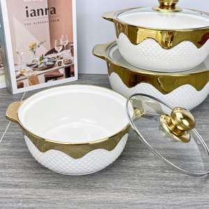 Đồ dùng nhà bếp nhà máy trực tiếp gốm không dính <span class=keywords><strong>Cookware</strong></span> <span class=keywords><strong>Set</strong></span> súp nồi sang trọng nấu ăn Nồi lẩu <span class=keywords><strong>Set</strong></span> soong Bộ đồ ăn <span class=keywords><strong>Set</strong></span> - Product Image 2