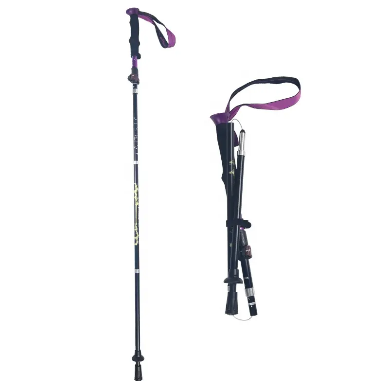 Ultralight EVA Handle 5-Section Adjustable Folding Canes trekking Walking Sticks Trekking Pole Alpenstock Hiking Poles