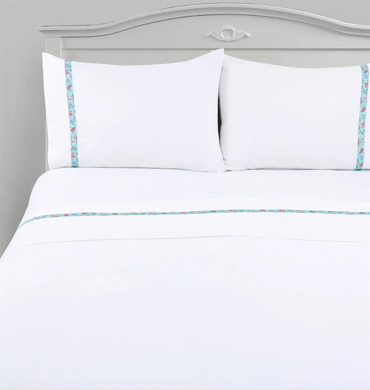 Conjunto de cama de 100% algodão egípcio, conjunto casal com estampa de 5 estrelas e bordado