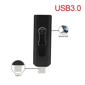 OTG 2合1通用串行总线3.0闪存驱动器，带c型笔4GB-128GB容量激光徽标通用串行总线2.0接口，盒装手机和平板电脑 - Product Image 5