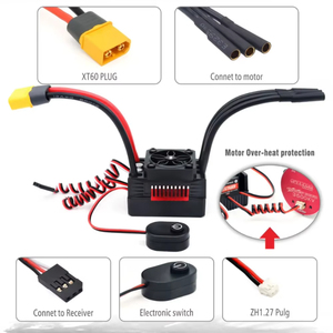 Razzo-RC ESC V2 Brushless 50A 60A 90A 110A 130A 160A regolatore di velocità Brushless impermeabile per 1/7 1/8 1/10 parti di automobili RC - Product Image 3