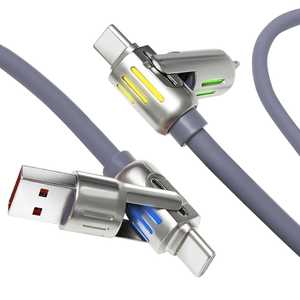 240W hızlı şarj 2 In 2 veri kablosu Iphone 4 in 1 OD 6MM Tpe mikro için C tipi Usb veri kabloları için Android tüm cep telefonları telefon - Product Image 2